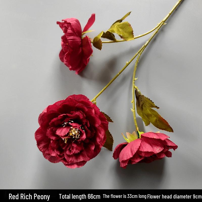Shunran Dark Red Wine Artificial Wedding Flowers for Chinese Engagement Décor & Aisle Hanging Displays