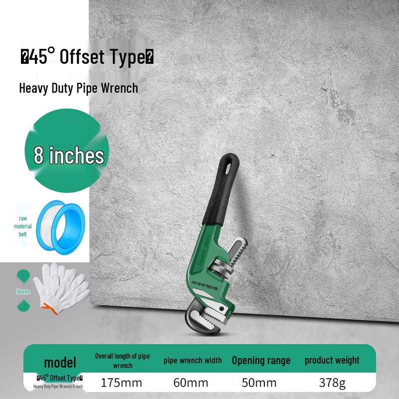 Baolian Heavy Duty Multifunctional Offset Pipe Wrench and Throat Pliers for Industrial Plumbing