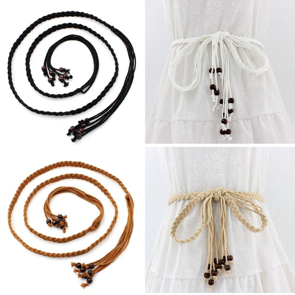 Gothic Tie Waist Rope Luxury Design Lace-up Waist Belt Braided Waist Chain  Spice Girls Streetwear