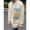 2025 Autumn/Winter Luxury Rainbow Logo Knit Sweater, Unisex Loose Casual Round Neck Top
