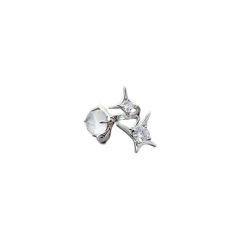 Mangxing Diamond Moonlight Cat's Eye Ring: Women's Unique, Fashionable, Irregular Design Accessory.