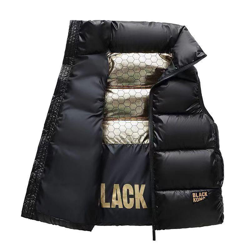 

Зимний теплый детский жилет с хлопковой подкладкой, с высоким воротником на шнурке и молнии, пуховый жилет, школьный детский наряд, топы, 5-14 лет 110 чёрный