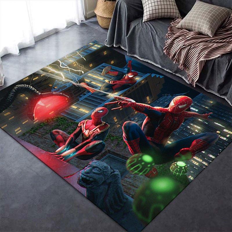 1 Stück Disney Spiderman Muster Teppich Bereichsteppich Rutschfester Teppich Handwaschbar Fußmatte Geeignet für Wohnzimmer Schlafzimmer Heimdekoration