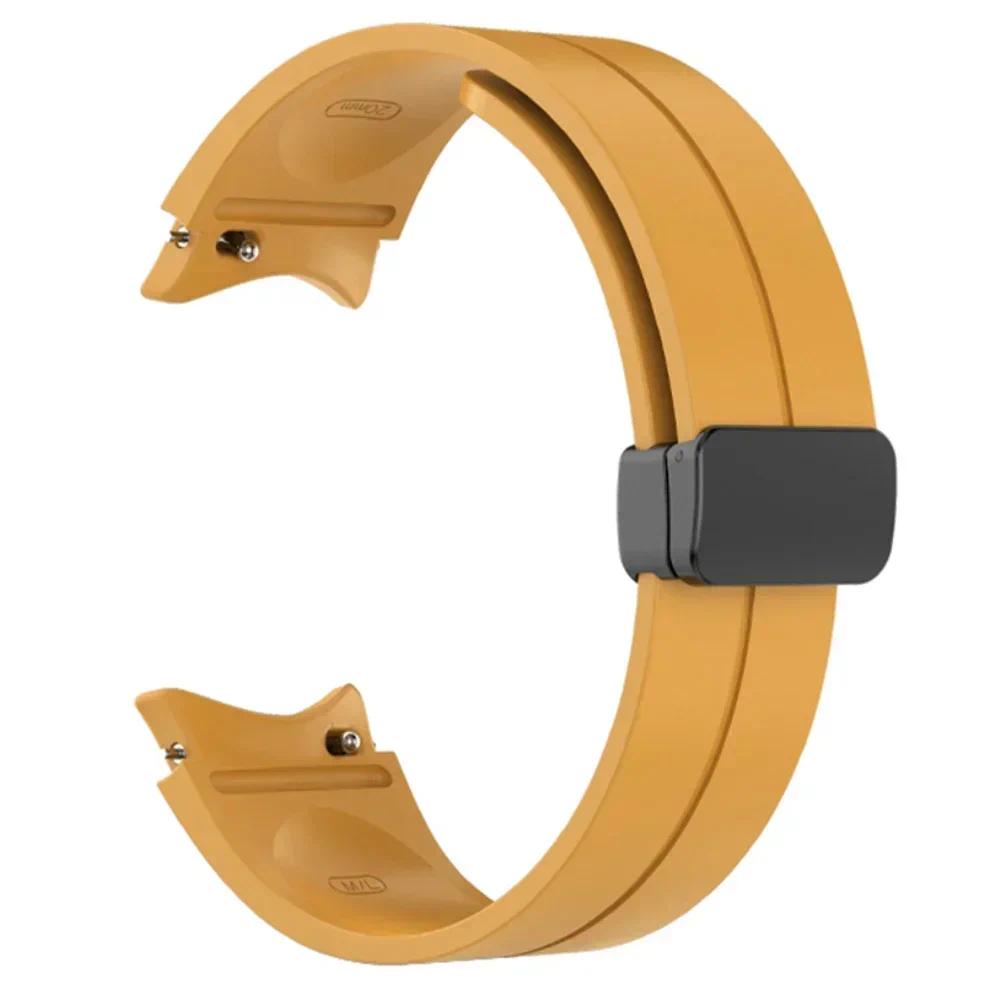 Outdoor Silicone Bracelet for Samsung Galaxy Watch 7 6 5 4 5 Pro 44/40mm Magnetic Buckle Band for Watch4 6 Classic 43/47mm Strap