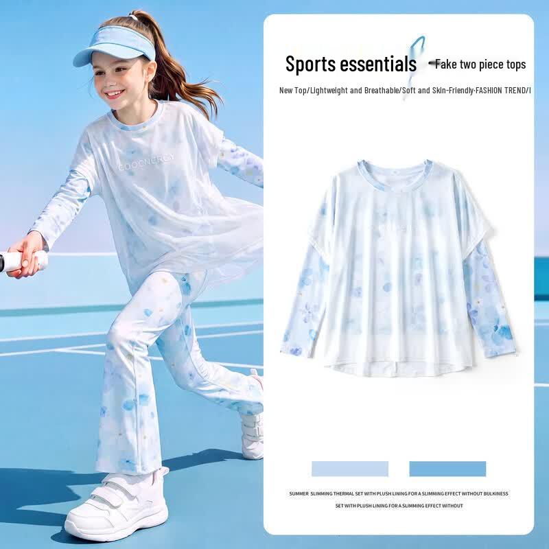 Moonkids Girls' Quick-Dry Long Sleeve Activewear