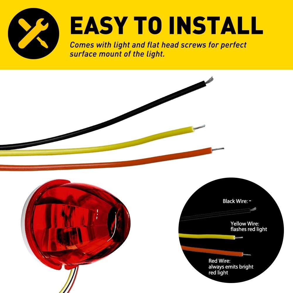 2x LED Red Watermelon Lights Side Marker Truck Trailer Turn Signal Light 12V