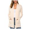 Women's Fashion Loose Casual Pocket Solid Colour Cardigan Jacket Top