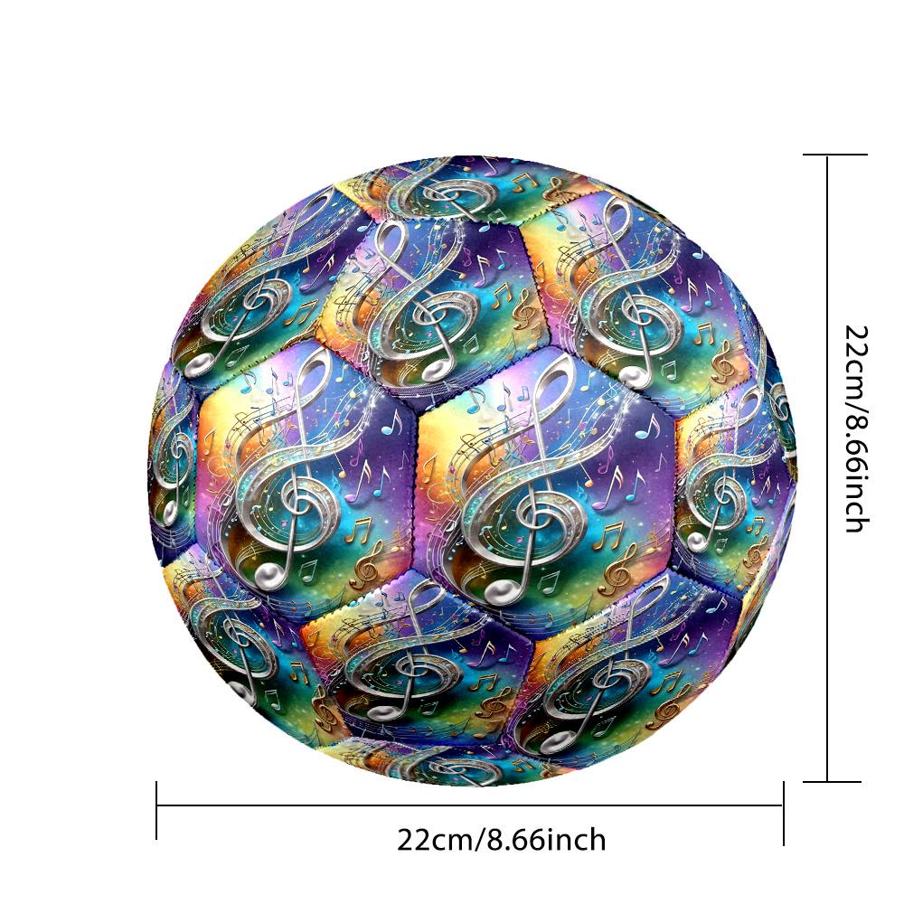 Piano Note Indoor Soccer Ball Size 5 Colorful All Ages Machine Stitched PVC Competition Ready Durable High-Bounce