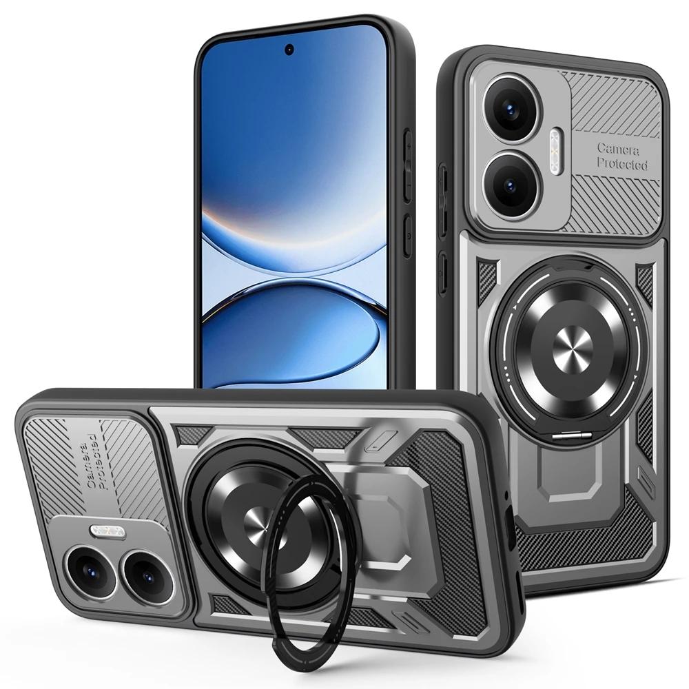 For POCO F7 5G Case Car Magnetic Ring Holder Armor Shockproof Coque For Xiaomi Mi Poco F7 PocoF7 Lens Protect Cover