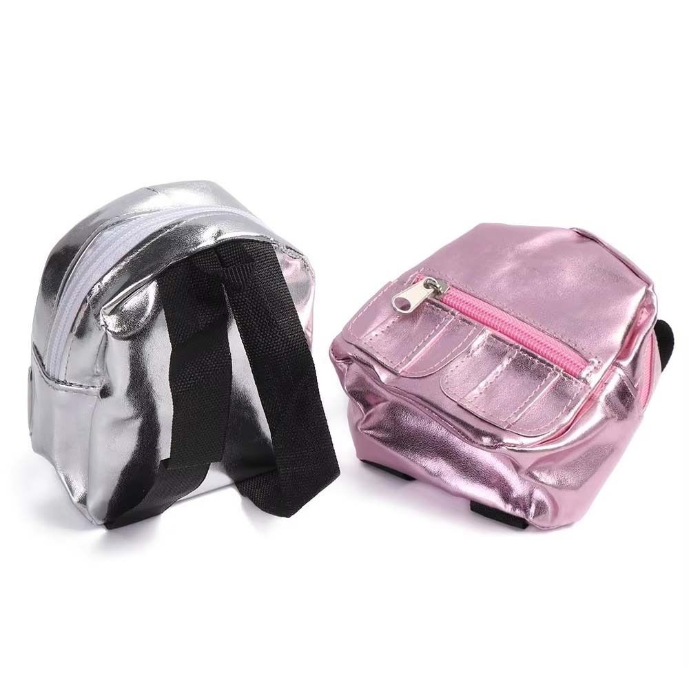 Girl Schoolbag 18inches Doll Backpack Pink Silver Mini Knapsack Fashion Doll Backpack  Kids Gifts