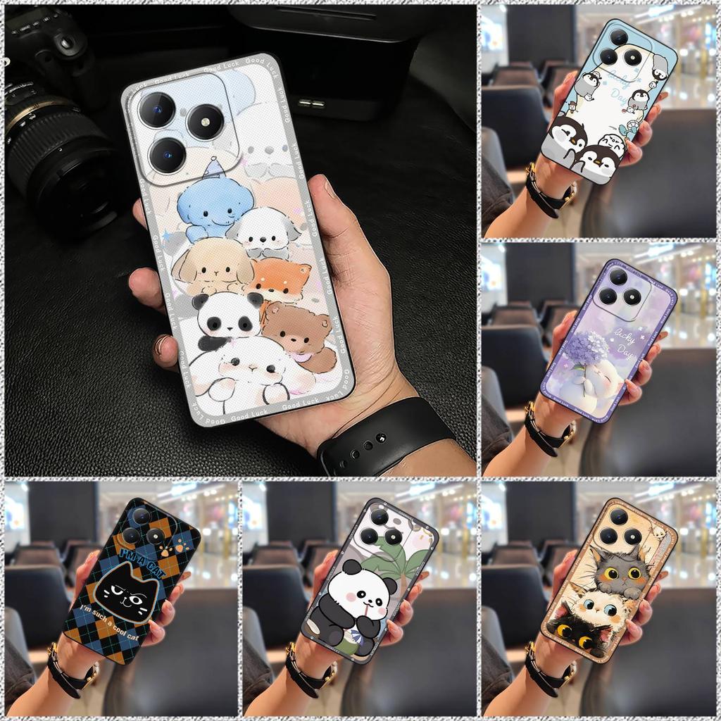 Phone Pouch Durable Phone Case For Realme C63 4G/C61 4G Dirt-resistant Anti-dust Full wrap Shockproof Animals Anti-knock