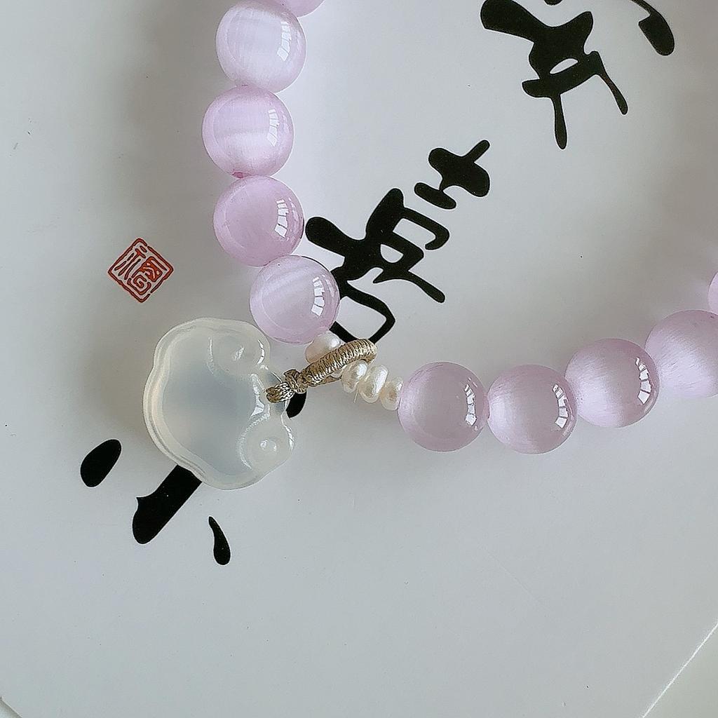 opal gold sand chalcedony safety lock water drop bracelet exquisite small cute bracelet fashion versatile jewelry women