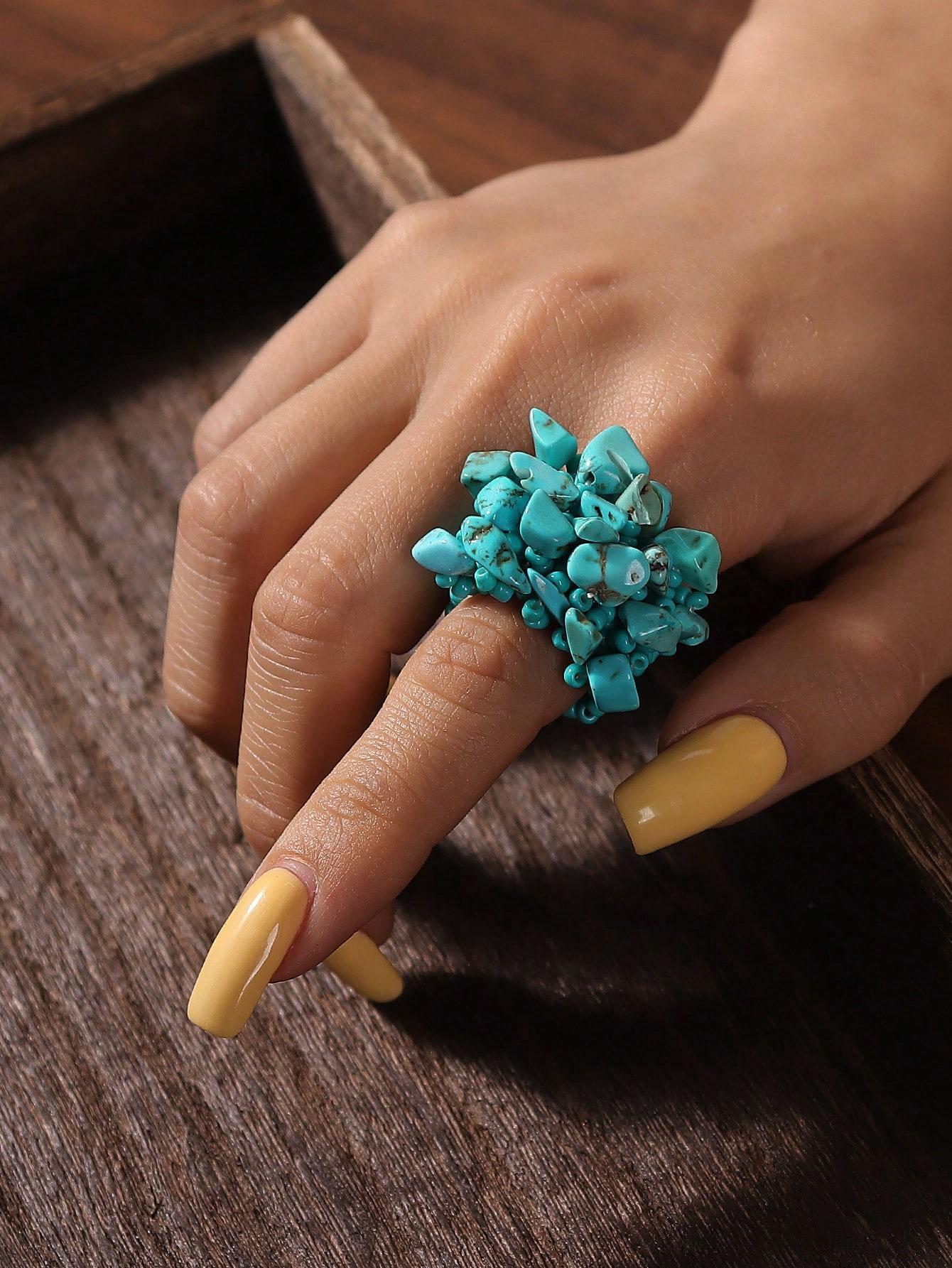 

1 bohemian style ring for women on vacation різнокольоровий