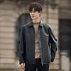 Matte Lychee Texture PU Leather Jacket Men's Spring and Autumn Casual Jacket Loose Lapel Locomotive Trend