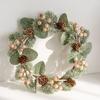 Pinecone Candle Wreath Garland Candlestick Wreath Home Decoration Candle Rings  Christmas Decor