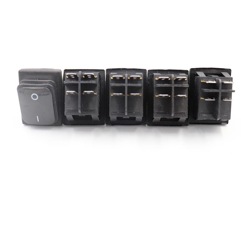 1Pcs On Off  KCD4 Waterproof and Oil Proof Switch Four Feet 2 File with Lights Rocker Power Switch LED 12V 220V