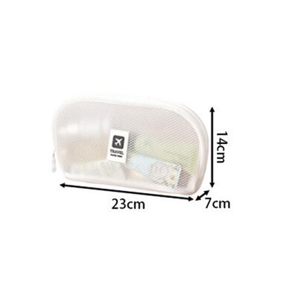 New Large Capacity Mesh Makeup Bag Zipper Transparent Cosmetic Bag Waterproof Handheld Toiletry Kit Bag Travel