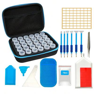 1 Set of Diamond Painting Storage Container 30 Cell Storage Bottle, Suitable for Diamond Painting Embroidery, Art Beads, Jewelry, Rhinestones Storage