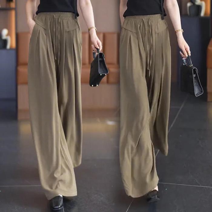 Women's Oversized Wide-Leg Drape Culottes – Spring/Summer Casual Lazy Pants