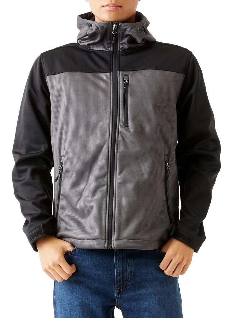 IMPACTORY Windproof Hoodie in Gray and Black Men's Zip-Up (LL) 813133I-05-LL