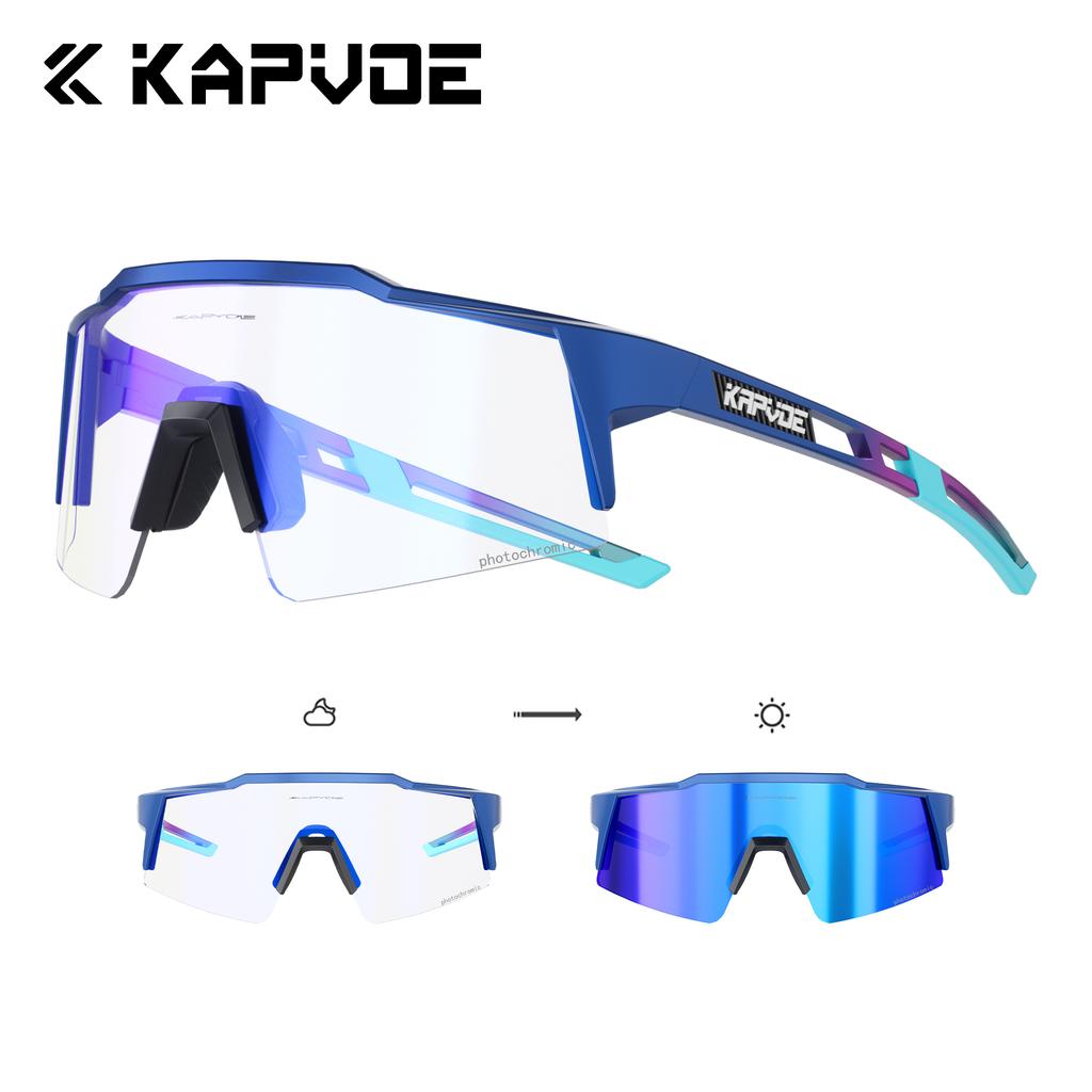 Lunettes de soleil Kapvoe Gold Photochromiques pour Cyclisme Homme Lunettes Mode Vélo de Montagne Vitesse Lunettes Cool Lunettes de Vue Sport VTT Vélo
