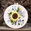 DIY Flower Embroidery Kit Colorful Embroidery Set Sewing Supplies Cross Stitch Set  Beginner