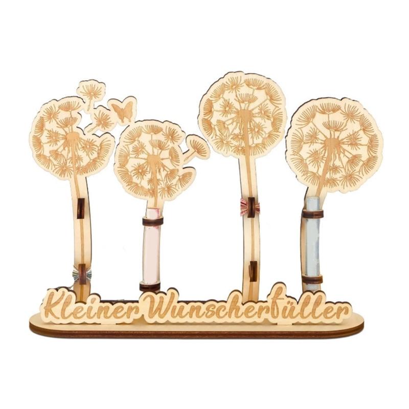 Handcrafted Dandelions Themed Wooden Craft Desk Organizers Nature Themed Money Gift Holder Decorative Storage Gift