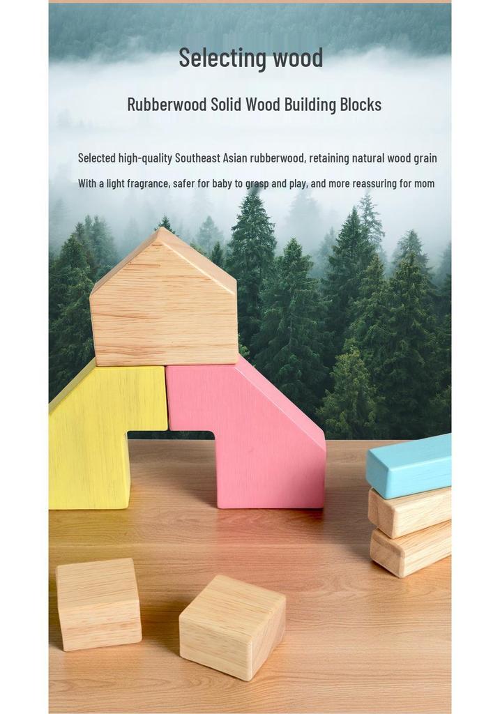 Creative Wooden Building Blocks for Toddlers: Early Educational Imagination Toys