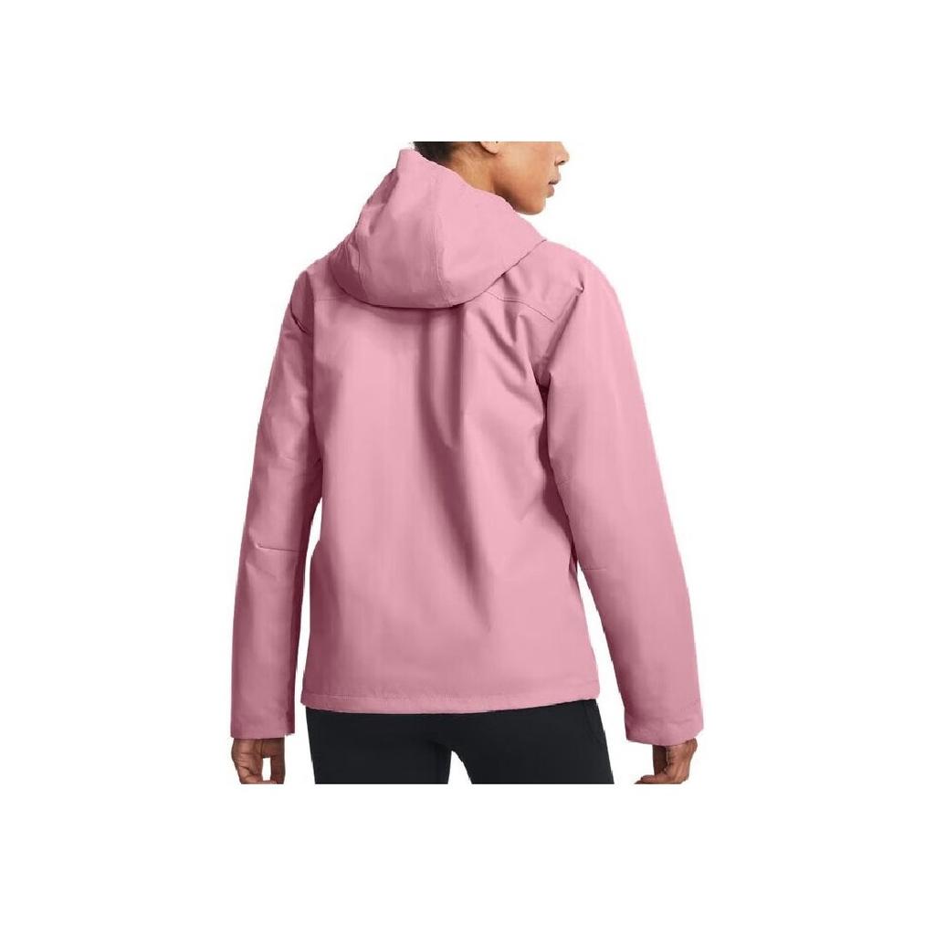 Under Armour Solid Color Casual Hooded Long Sleeve 3-In-1 Jacket Women Outerwear Pink 1371593-697