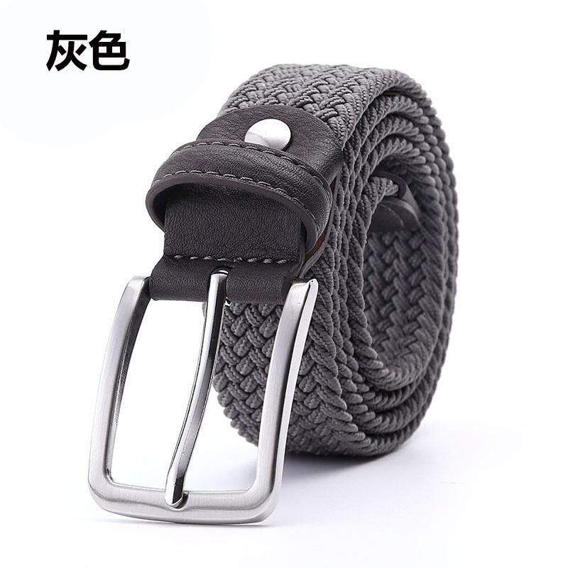 Men'S Belt Braided Elastic Belt Non-Porous Belt Men'S And Women'S Pin Buckle Elastic Belt