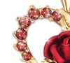 Gold-plated Heart-shaped Ruby Rose Pendant Necklace Love Necklace Romantic Luxury Anniversary Gift