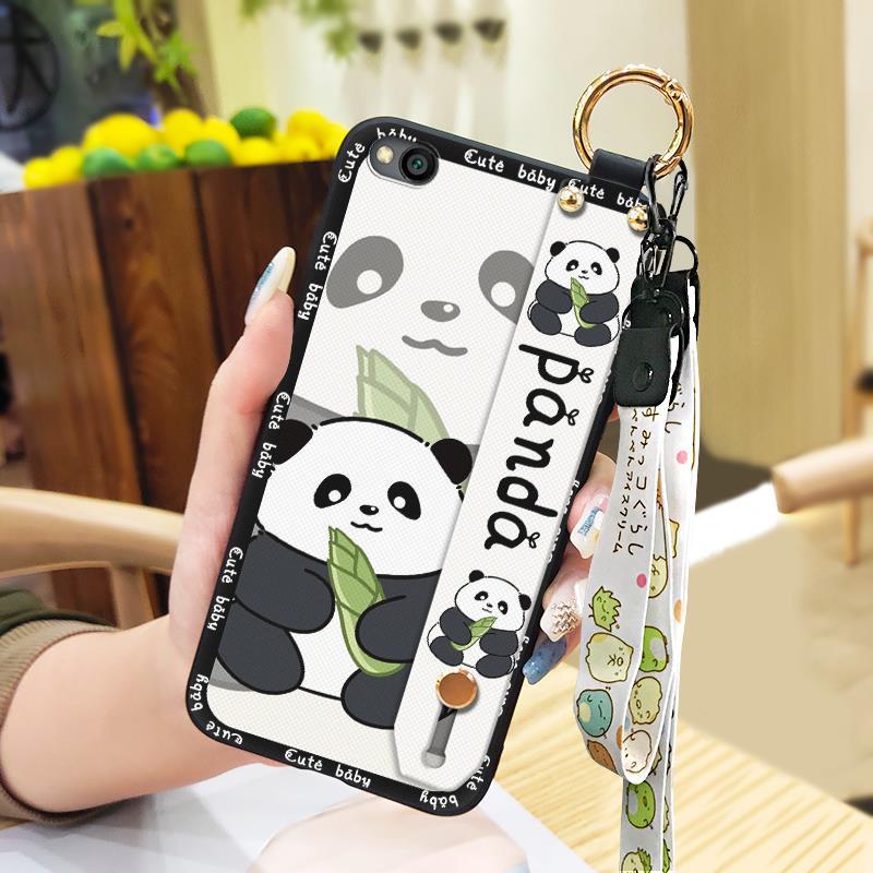 Anti-knock Back Cover Phone Case For Xiaomi Redmi GO Wrist Strap Durable Wristband Silicone Cute Waterproof Protective