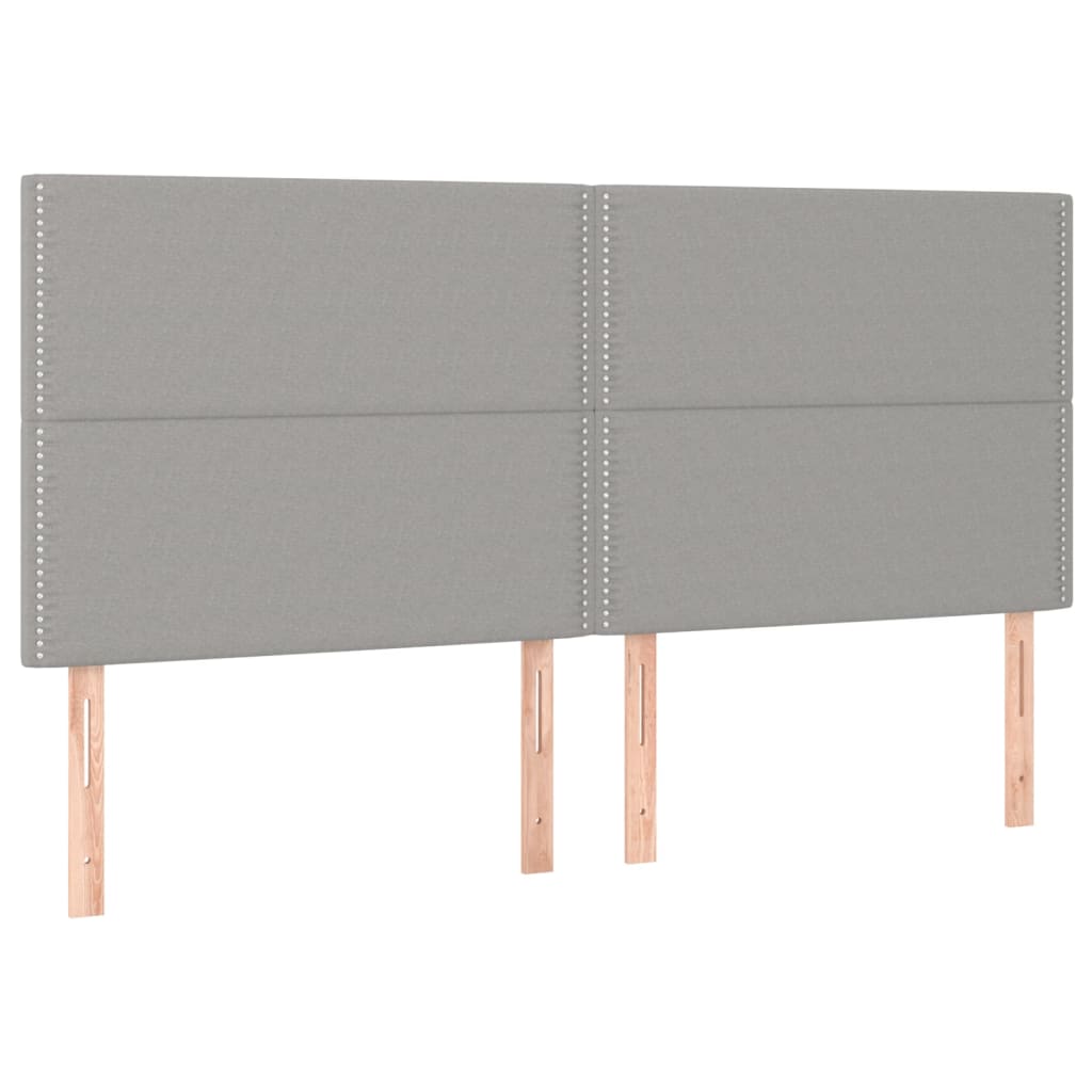 Box Spring Bed with Mattress Light Grey 180x200 cm Fabric