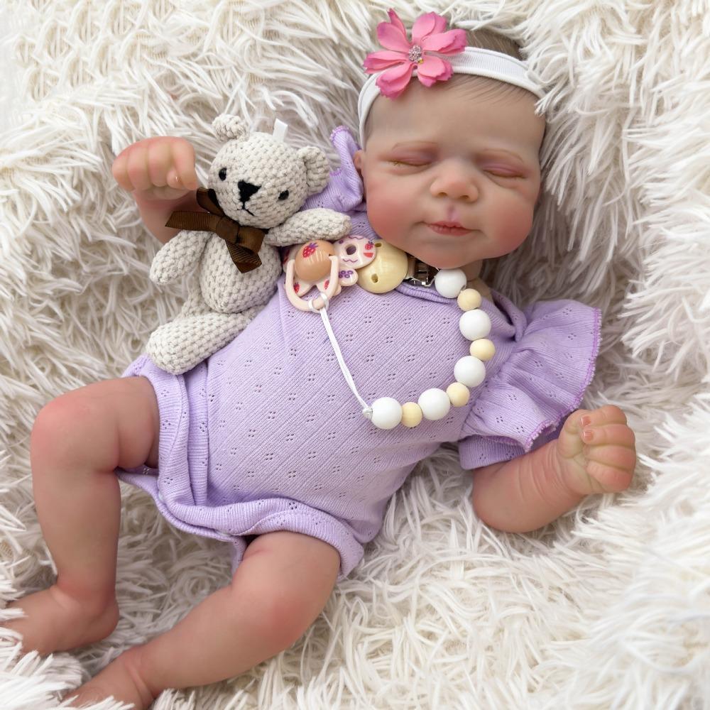 

Милые 19-дюймовые куклы-реборн 49 см, мягкие на ощупь тканевые тела, реалистичные куклы-новорожденные, окрашенные вручную волосы с видимыми венами, кукла-перерождение, детская игрушка cloth body