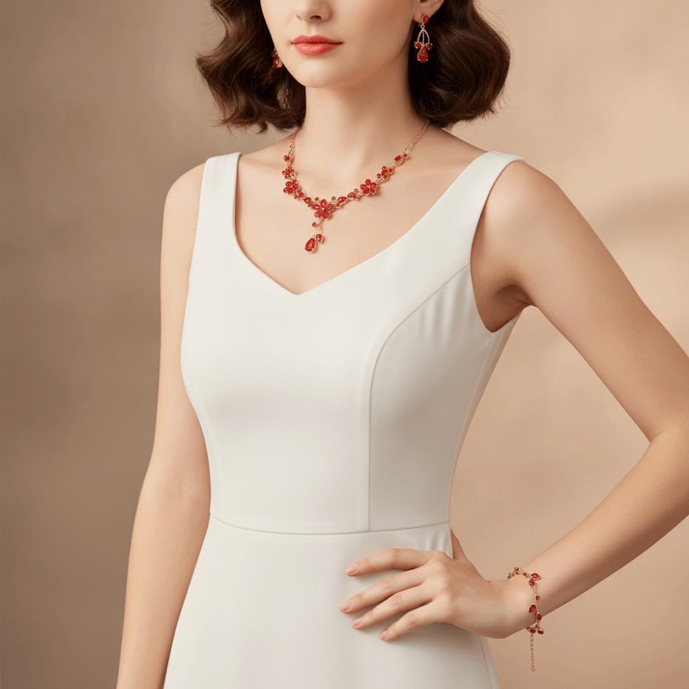 Sparkling Women's Rhinestone Jewelry Set Stud Earrings Bridal Crystal Jewelry Set Party Banquet