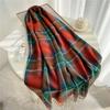 Plaid Tassel Student Unisex Warm Scarf Women Cashmere Shawl Men Scarf Blanket Korean Style Scarves