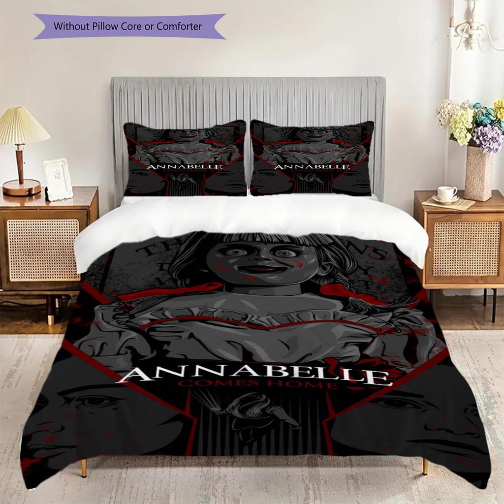 Dark Return Doll Three-piece Set (1 * Duvet Cover + 2 * Pillowcase, Without Core) 2D Flat Bedding Set Soft and Comfortable Duvet Cover and Pillowcase