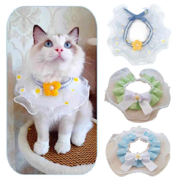 Fashion Small Flower Cats Collar Lace Bib Lace Pet Collar Bib Sweet Cat Necklace