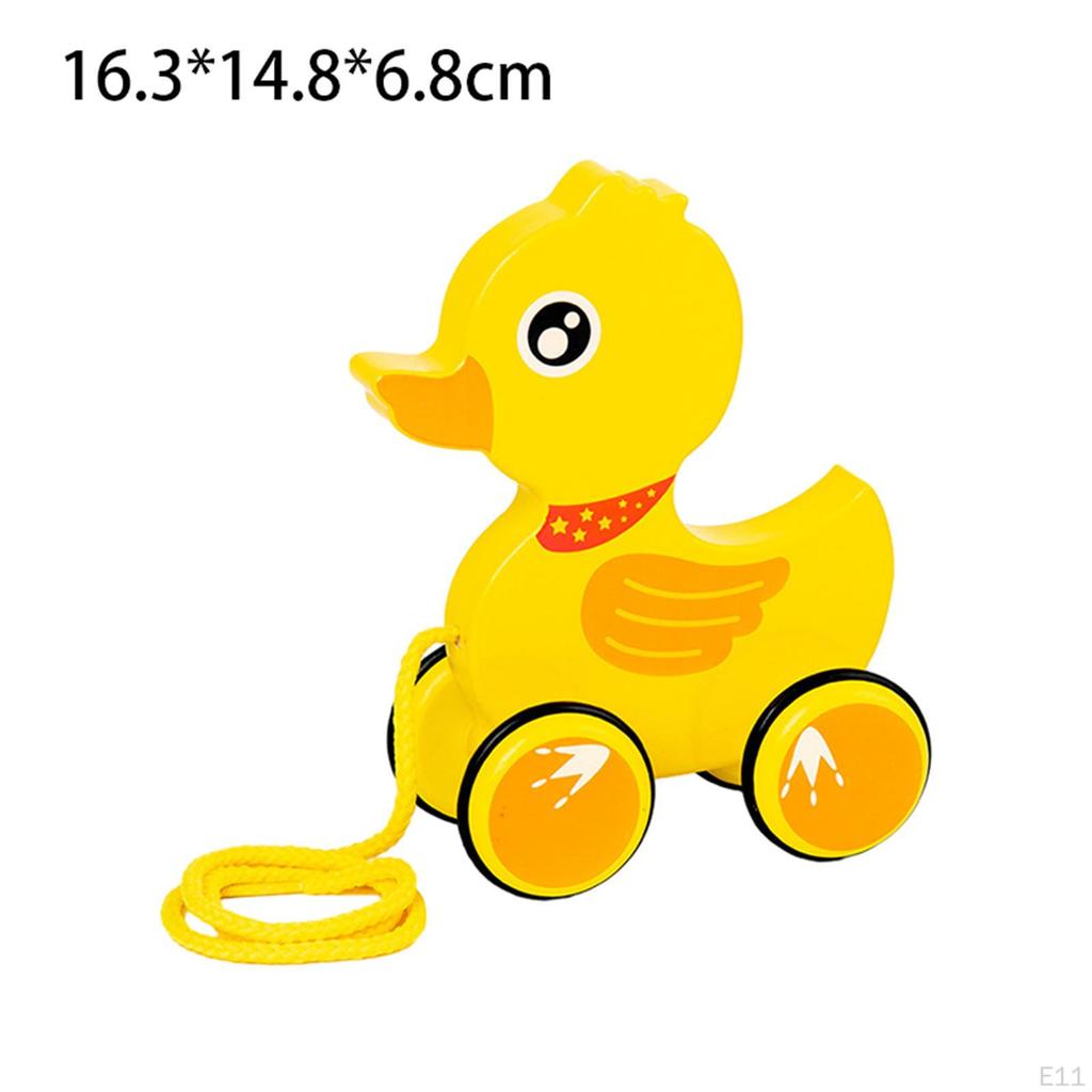 Baby Pull Along Toy Wood Pulling Early Learning Fine Motor Skill Birthday Gift Handmade