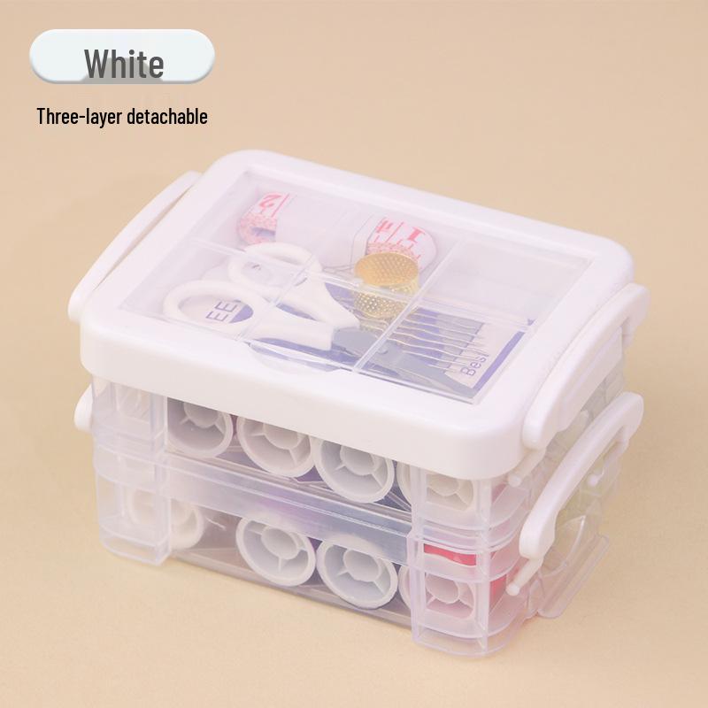 30-Piece Portable Sewing Kit with Three-Layer Storage Box