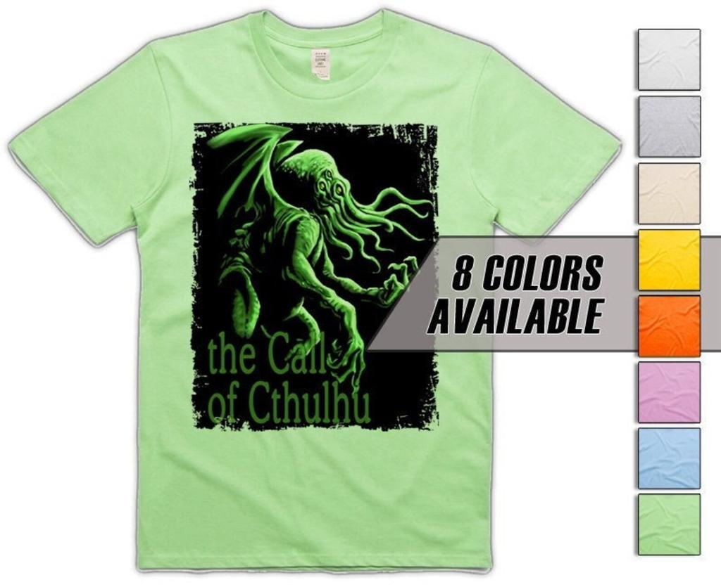 The Call of Cthulhu V8 (Lovecraft) Men's T-Shirt All Sizes S-5XL 8 Colors Available
