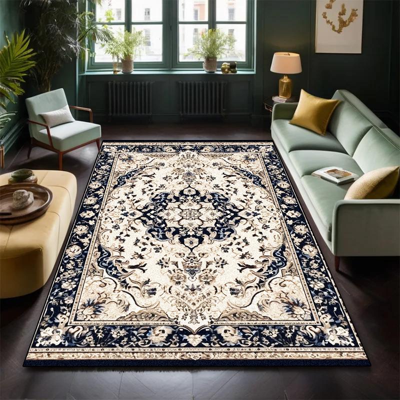 Vintage Persian Carpet Large Size Living Room Decoration Home Rug Fluffy Soft Bedroom Lounge Rugs Non-slip Washable Kitchen Mat