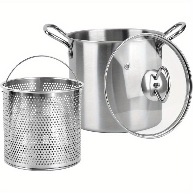 

3.5 Stainless Steel Deep Fryer L with Oil Droplet Drain and Wide Mouthed Pot Suitable for Parties, Kitchens and Restaurants. Light Grey