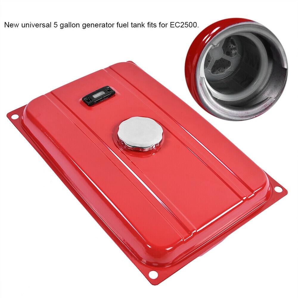 Red 5 Gallon Tank Generator 5 Gallon Gas Fuel Tanks Filter Cap Gauge Valve Petcock Universal For EC2500 Gasoline Engine Parts Galao