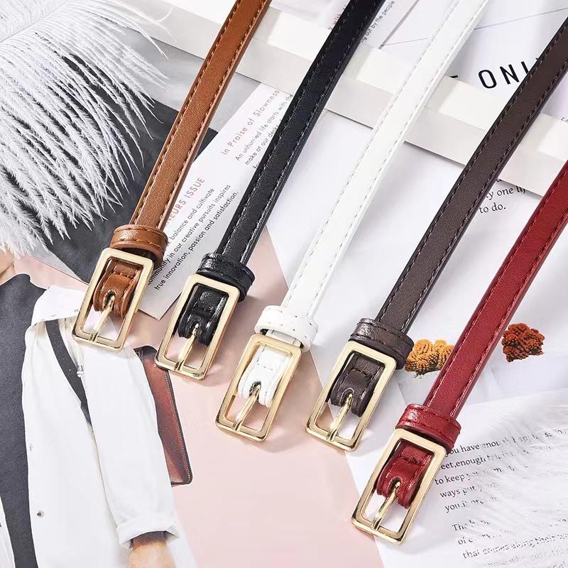 Elastic Women Belts Strap Thin Skinny Ladies Dress Waist Belt Leather Buckle Female Red Belts Thin Ladies Designer Waistband