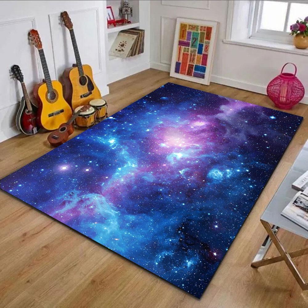 Cosmic Nebula Galaxy Design Patterned carpet, non slip mat suitable for living room and bedroom sofas