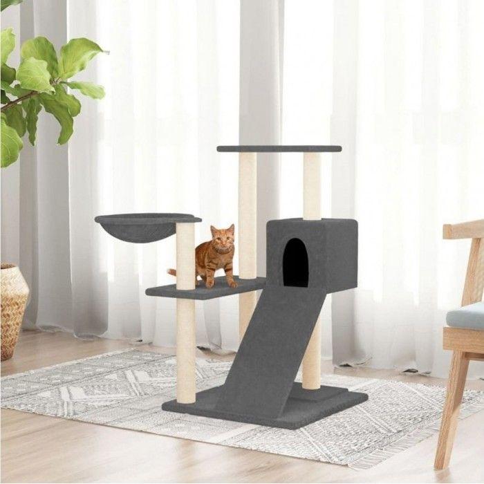 171668 vidaXL Arbre à chat avec griffoirs en sisal Gris foncé 82 cm