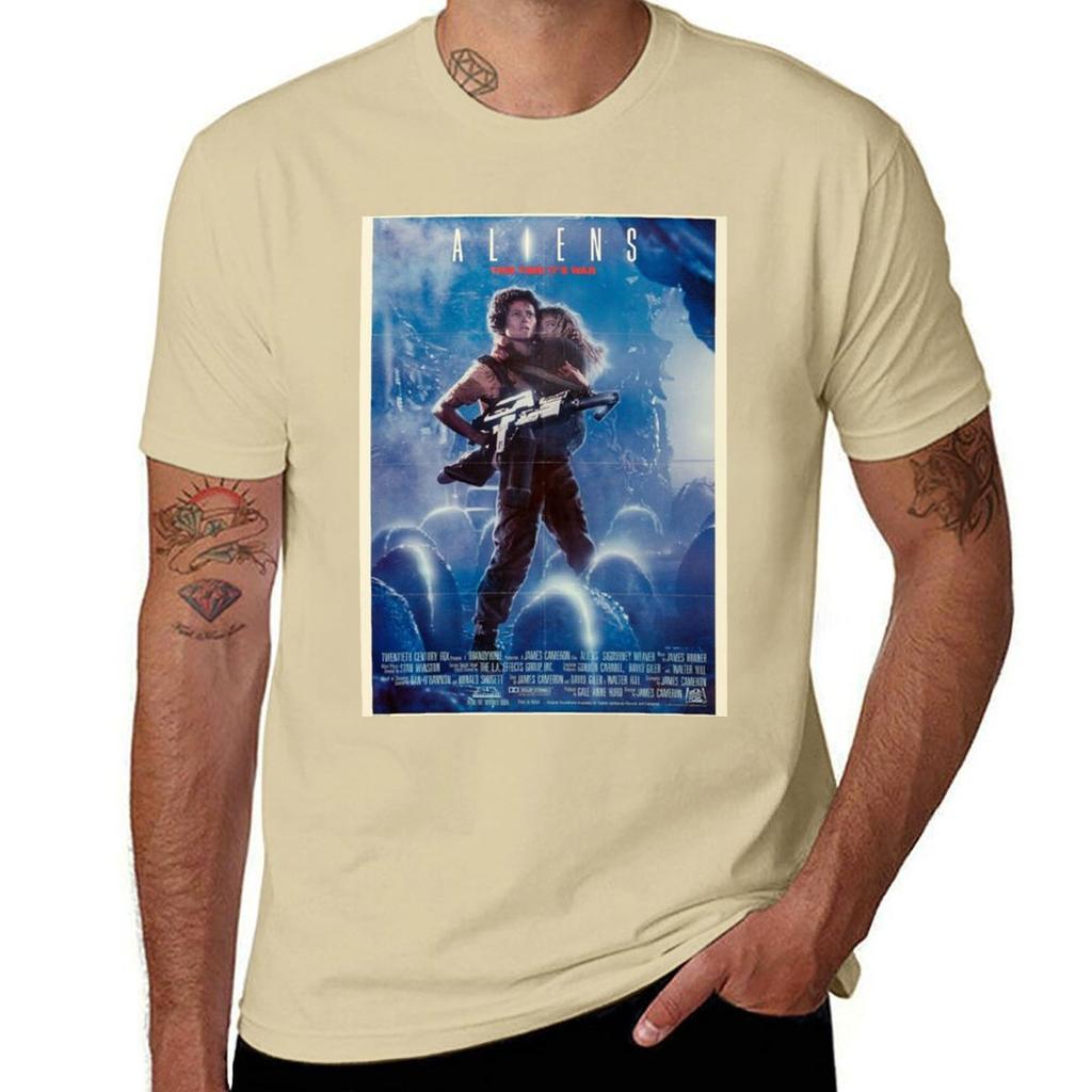Aliens (1986) T-Shirt Quick-drying Oversized Blacks Mens T Shirt Graphic
