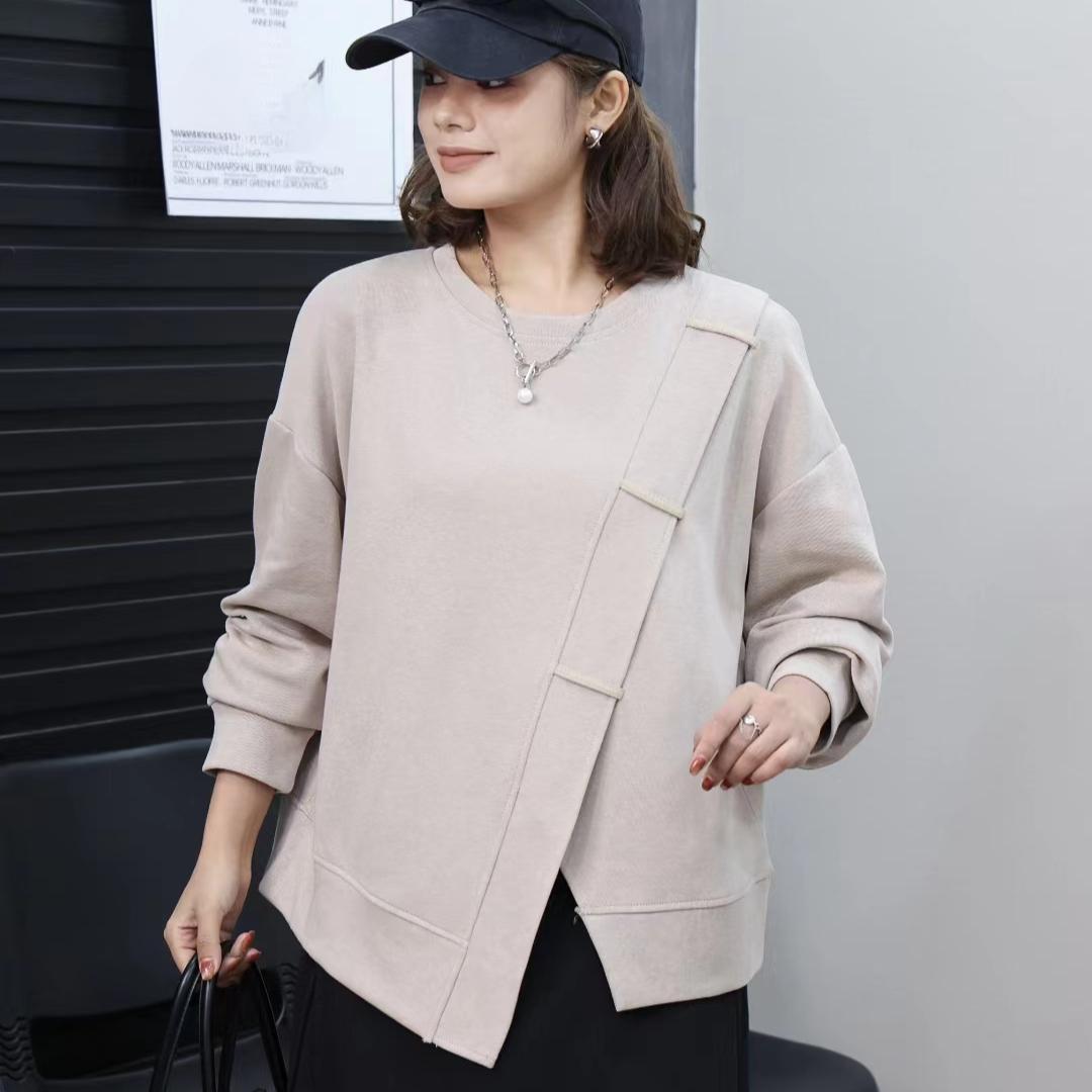 

Пуловер Осенняя толстовка с капюшоном Футболка Женская Полный рукав Свободная Белая One Size