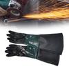 1 Pair Protective Sandblasting Gloves 25.6Inch Long PVC and Cotton Lined Safety Work Gloves for Sandblast Cabinet Use